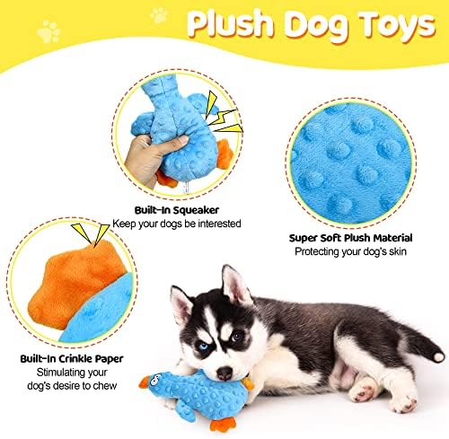 צעצוע קטיף כלבים של Iokheira לעיסות אגרסיביות גדולות, צעצועים חורקים של כלבים בלתי ניתנים להריסה, צעצועים של בעלי חיים