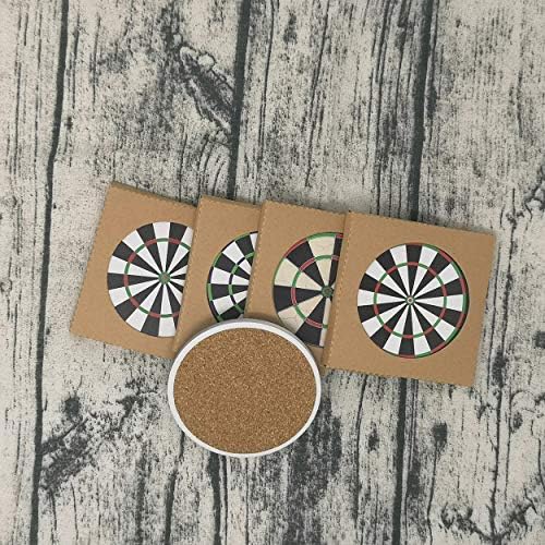 Supcow Dart Doard Design Ceramic Hutsers, 4 חבילה של אבן סופגת למשקאות, הגנה על ריהוט מפני קפה או סימני תה