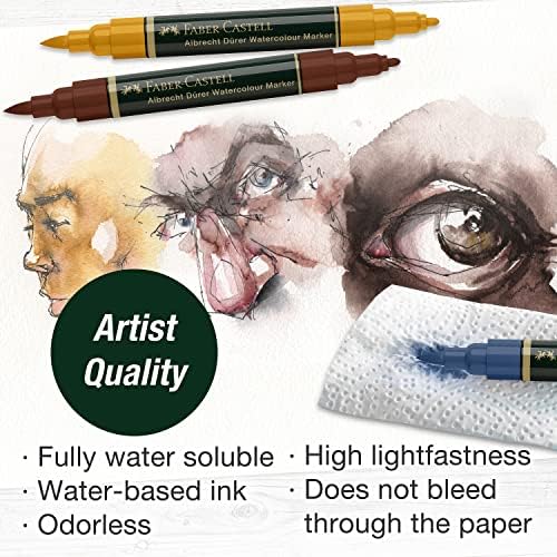 פבר-קסטל אלברכט דורר סמני צבעי מים- ארנק דיוקן של 5, עטים צבעוניים מים