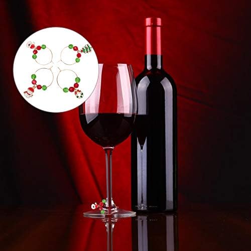 קבילוק ליל כל הקדושים המפלגה לטובת 4 יחידות מתכת כוס טבעת חג המולד נושאים יין זכוכית קישוט מסיבת זכוכית קישוט
