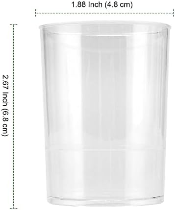 PingeUi 150 חבילה כוסות קינוח מיני עם כפות, 3 גרם כוסות יורה פלסטיק ברורות, כוסות קינוח עגולות של 90 מל, כוסות מתאבן פרפיית