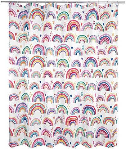 Allure יצירה ביתית Hearts Hearts Polyester בד מודפס וילון מקלחת 70 x 72