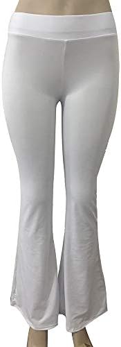 מכנסי רגל ישרים בתוספת חותלות מוצקות בגודל מכנסי קרצוף מותניים גבוהים לנשים סבא להתלבש פשתן מכנסי רגל רחבים F