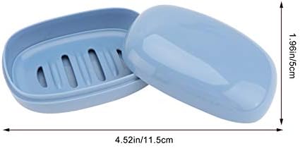 כלי סבון סבון קאבילוק 2 יחידות קופסת סבון נסיעות ניידות עם מכסה מחזיק סבון ניקוז אמבטיה ורוד כחול
