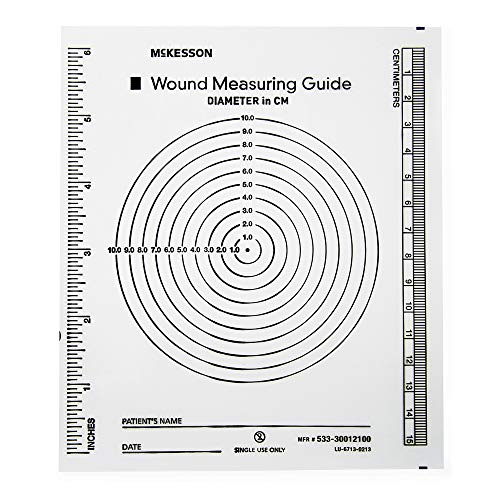 מדריך מדידת פצעי פלסטיק ברור של מקקסון 5 x 7 , 100 סמק