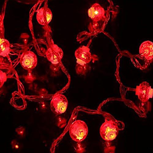 פנסים של Dreamworth פנסי מיתרים, 26.2ft/8m 40 LED LED פנסים אדומים אורות מיתר סוללה סוללה אורות מיתרים פיות לחתונה, ראש