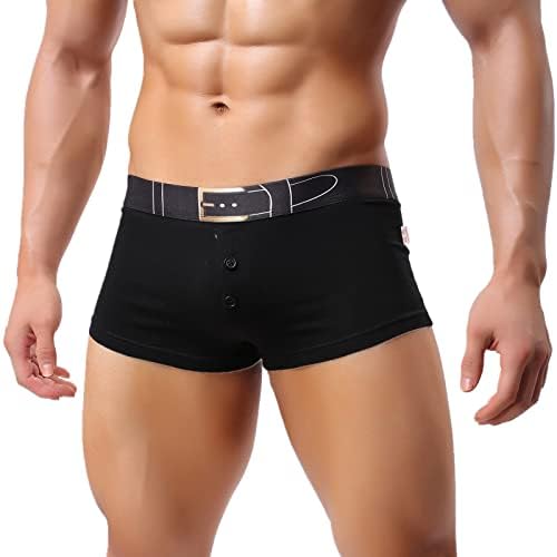 תחתוני גברים זכר מזדמן לנשימה תחתוני מכנסיים כותנה חגורת הדפסת כפתור תחתוני גברים אתלטי תחתונים